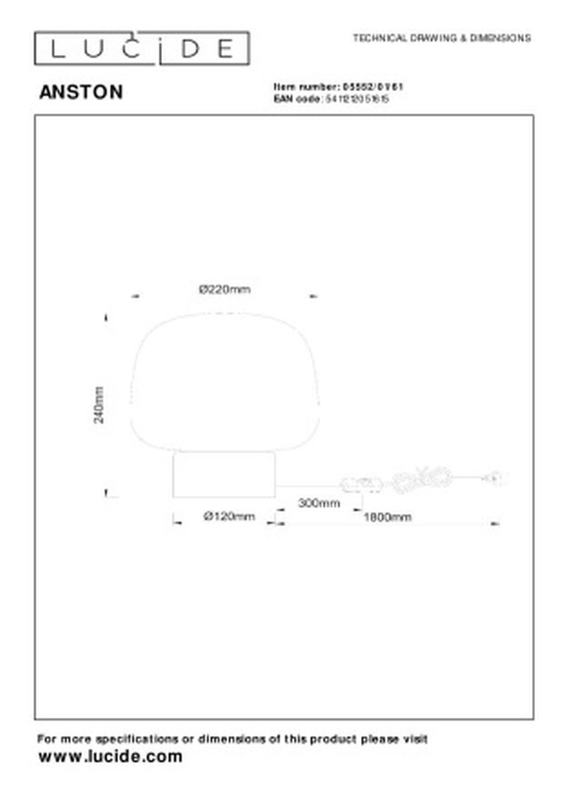Lucide ANSTON - Stolná lampa - 1xE14 - Opál